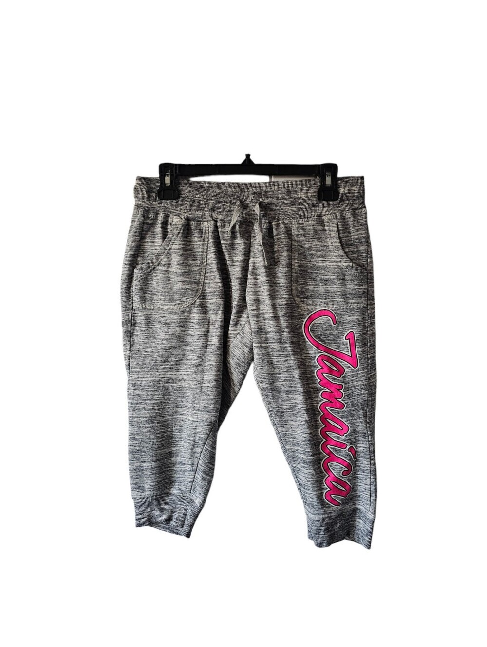 TBL Sport Vintage Y2k Jamaica Grey Pink Crop Capris Juniors Large